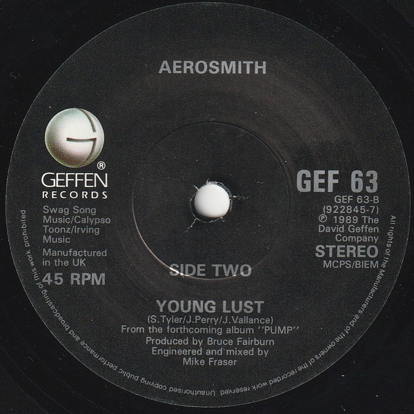 Aerosmith - Love In An Elevator | Geffen Records (GEF 63 X) - 4 Aerosmith - Love In An Elevator | Geffen Records (GEF 63 X) - 4