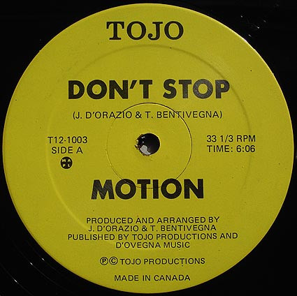 Motion - Don't Stop | Tojo (T12-1003)