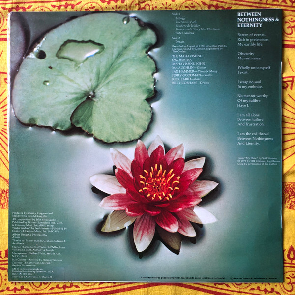 Mahavishnu Orchestra - Between Nothingness & Eternity = Entre La Nada Y La Eternidad | CBS (S 69046) - 2