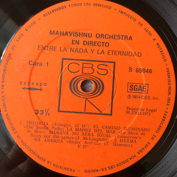 Mahavishnu Orchestra - Between Nothingness & Eternity = Entre La Nada Y La Eternidad | CBS (S 69046) - 3