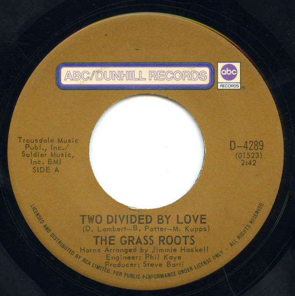 The Grass Roots - Two Divided By Love | ABC/Dunhill Records (D-4289) - main