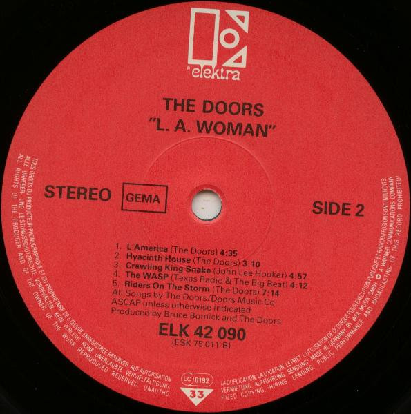 The Doors - L.A. Woman | Elektra (ELK 42 090) - 4