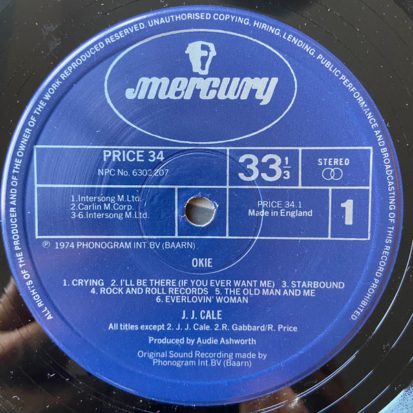 J.J. Cale - Okie | Mercury (PRICE 34) - 3
