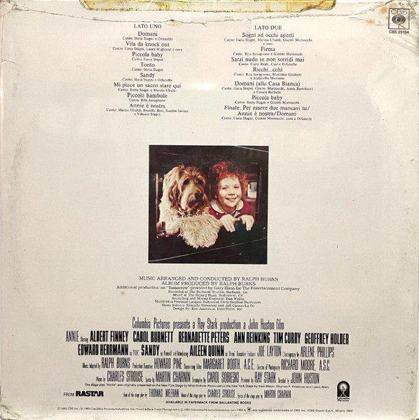 Various - Annie - Original Motion Picture Soundtrack | CBS (25194) - 2 Various - Annie - Original Motion Picture Soundtrack | CBS (25194) - 2