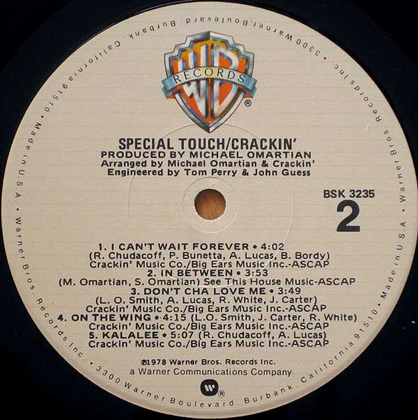 Crackin' - Special Touch | Warner Bros. Records (BSK 3235) - 4 Crackin' - Special Touch | Warner Bros. Records (BSK 3235) - 4