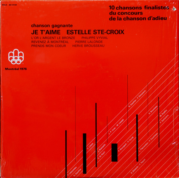 Various - Montréal 1976 10 Chansons Finalistes Du Concours De La Chanson D'Adieu | Les Disques Solo Inc. (SO-21101) - main Various - Montréal 1976 10 Chansons Finalistes Du Concours De La Chanson D'Adieu | Les Disques Solo Inc. (SO-21101) - main