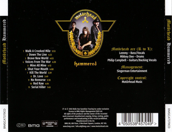 Motörhead - Hammered | BMG (BMGCAT370CD) - 2