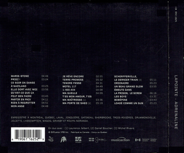 Éric Lapointe - Adrenaline [CD] | Diffusion YFB (DY2-1625) - 2