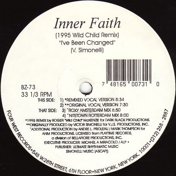 Inner Faith - I've Been Changed (1995 Wild Child Remix) | Four West Records (BZ 73) - 2 Inner Faith - I've Been Changed (1995 Wild Child Remix) | Four West Records (BZ 73) - 2