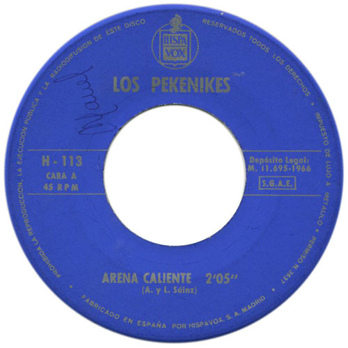 Los Pekenikes - Arena Caliente / Lady Pepa | Hispavox (H 113) - 3