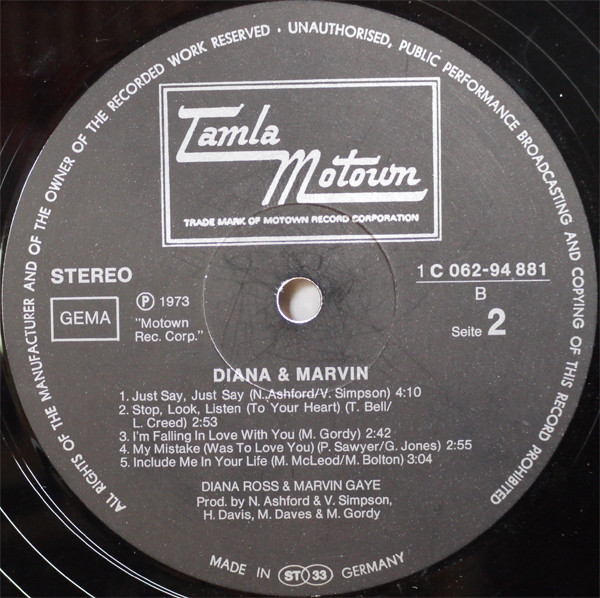Diana Ross & Marvin Gaye - Diana & Marvin | Tamla Motown (1C 062-94881) - 4