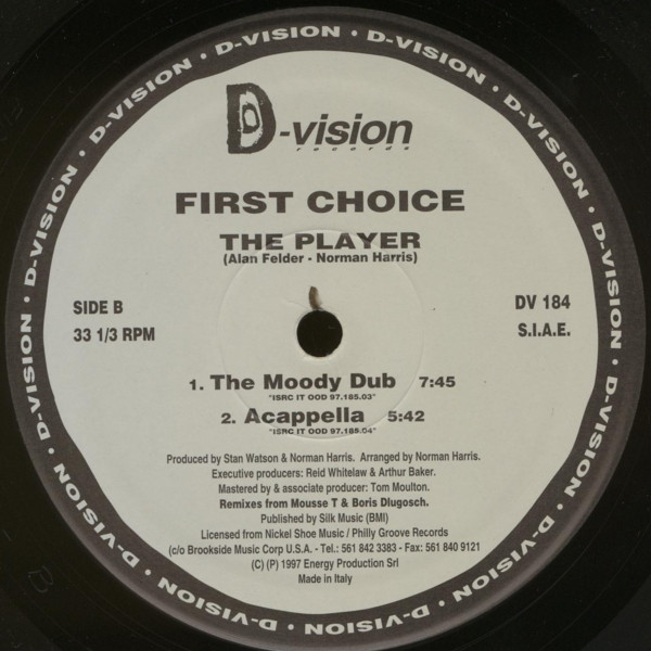 First Choice - The Player (1997 New Remixes) | D:vision Records (DV 184) - 2