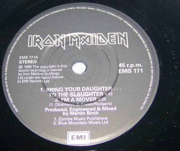 Iron Maiden - Bring Your Daughter... To The Slaughter | EMI (EMS 171) - 3