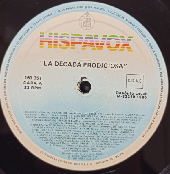 La Década Prodigiosa - La Década Prodigiosa | Hispavox ((96) 160.351) - 3