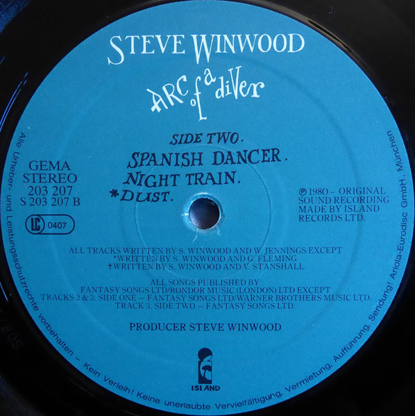 Steve Winwood - Arc Of A Diver | Island Records (203 207) - 4