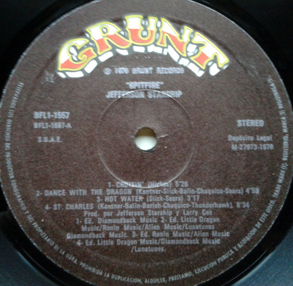 Jefferson Starship - Spitfire | Grunt (BFL1-1557) - 4 Jefferson Starship - Spitfire | Grunt (BFL1-1557) - 4