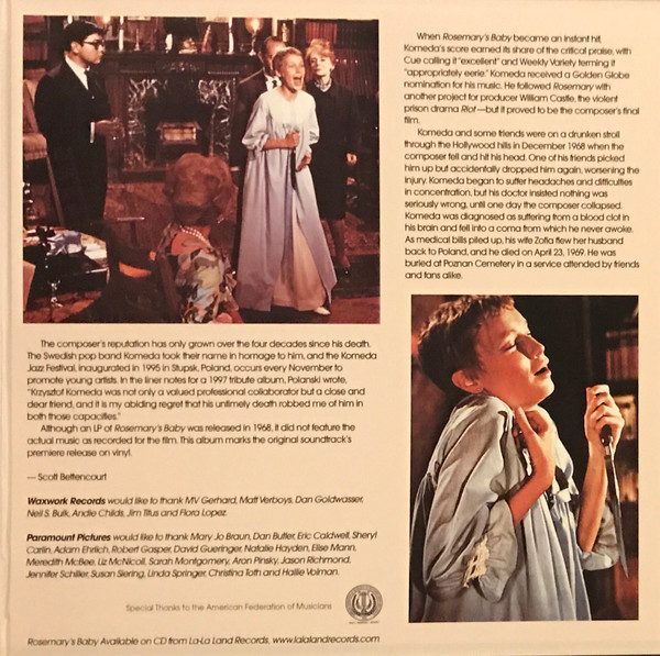 Krzysztof Komeda - Rosemary's Baby (Music From The Motion Picture) | Waxwork Records (WW002) - 4