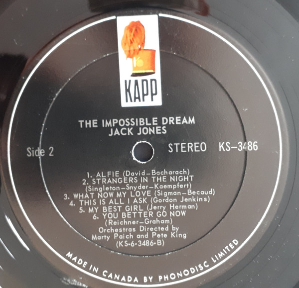 Jack Jones - The Impossible Dream [Vinyl] | Kapp Records (KS-3486) - 4