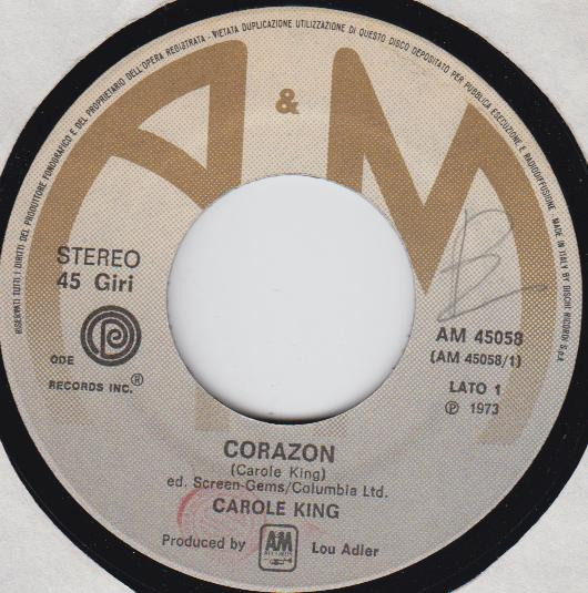 Carole King - Corazon | A&M Records (AM 45058) - 3