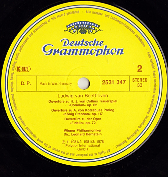 Wiener Philharmoniker • Leonard Bernstein / Ludwig van Beethoven - Ouvertüren • Overtures | Deutsche Grammophon (2531 347) - 4