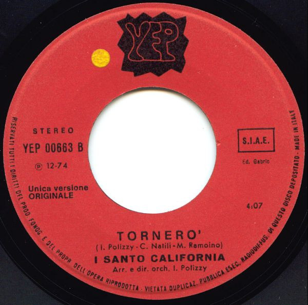 I Santo California - Tornerò | Yep Record (YEP 00663) - 4