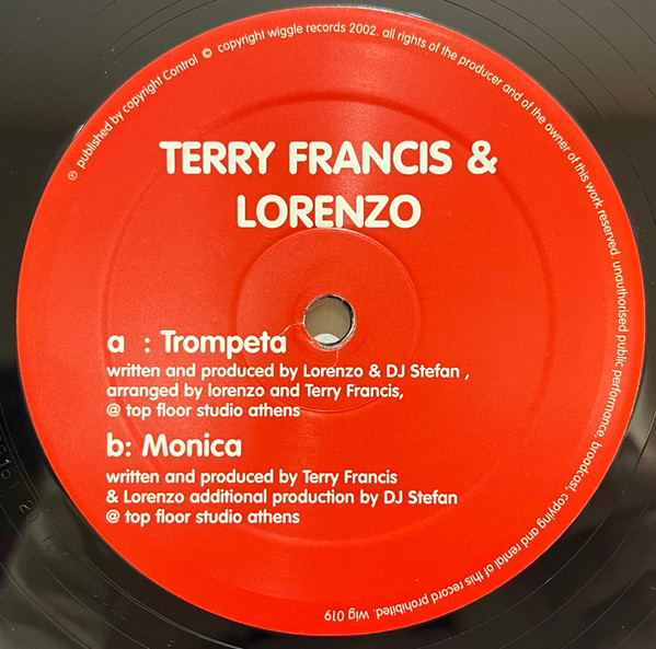 Terry Francis & Lorenzo - Trompeta / Monica | Wiggle (wig 019) - main