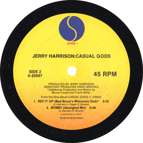 Jerry Harrison: Casual Gods - Rev It Up | Sire (0-20897) - 4