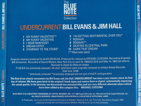 Bill Evans / Jim Hall - Undercurrent | Blue Note (0777 7 90583 2 7) - 2