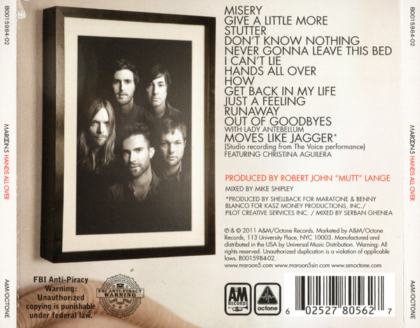 Maroon 5 - Hands All Over | A&M Octone Records (B0015984-02) - 2 Maroon 5 - Hands All Over | A&M Octone Records (B0015984-02) - 2