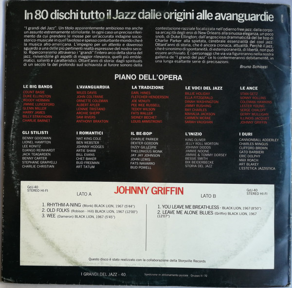 Johnny Griffin - Johnny Griffin | Fabbri Editori (GdJ 40) - 2 Johnny Griffin - Johnny Griffin | Fabbri Editori (GdJ 40) - 2
