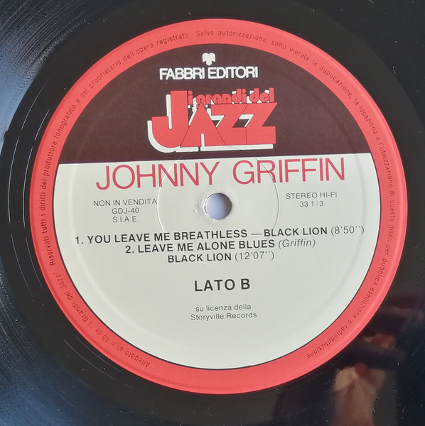 Johnny Griffin - Johnny Griffin | Fabbri Editori (GdJ 40) - 4 Johnny Griffin - Johnny Griffin | Fabbri Editori (GdJ 40) - 4