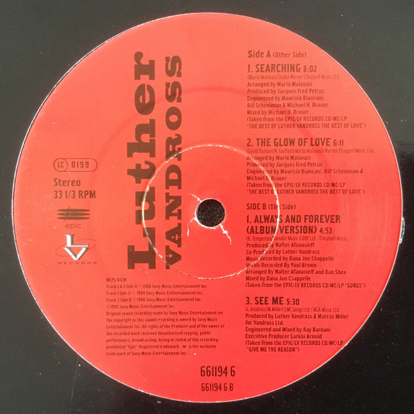 Luther Vandross - Searching / The Glow Of Love | LV Records (661194 6) - 2 Luther Vandross - Searching / The Glow Of Love | LV Records (661194 6) - 2