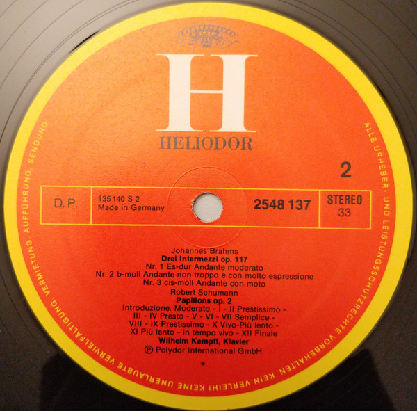Wilhelm Kempff - Wolfgang Amadeus Mozart · Ludwig van Beethoven · Franz Schubert · Robert Schumann · Johannes Brahms - »Für Elise« | Heliodor (2548 137) - 4
