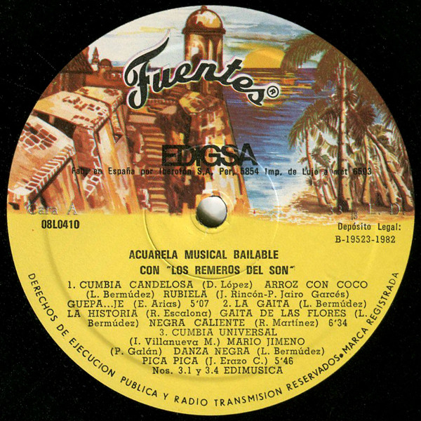 Los Remeros Del Son - Acuarela Musical Bailable | Discos Fuentes (08L0410) - 3 Los Remeros Del Son - Acuarela Musical Bailable | Discos Fuentes (08L0410) - 3