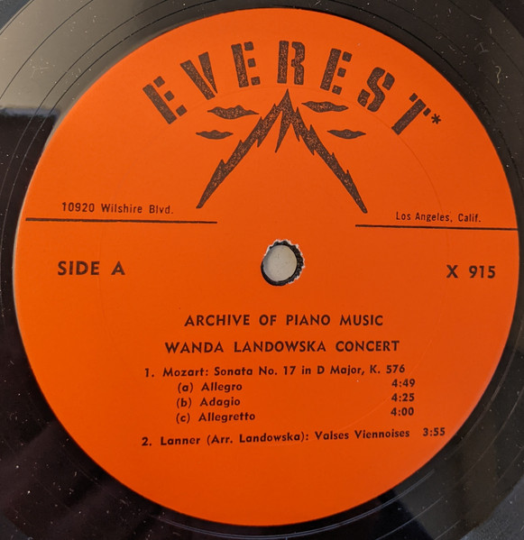 Wanda Landowska - Wanda Landowska Concert | Everest (X-915) - 3 Wanda Landowska - Wanda Landowska Concert | Everest (X-915) - 3