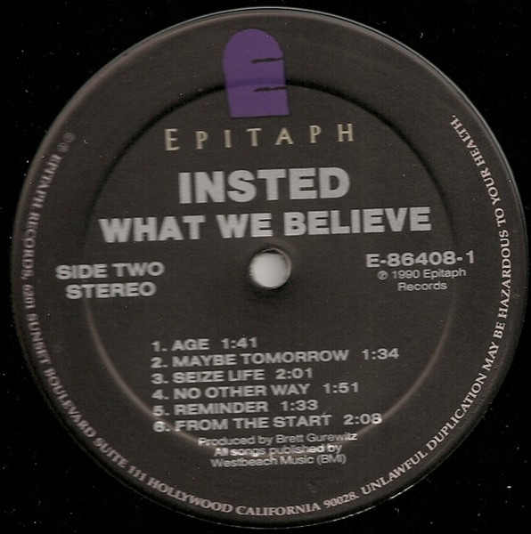 Insted - What We Believe | Epitaph (E-86408-1) - 4