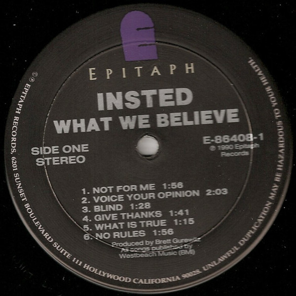 Insted - What We Believe | Epitaph (E-86408-1) - 3