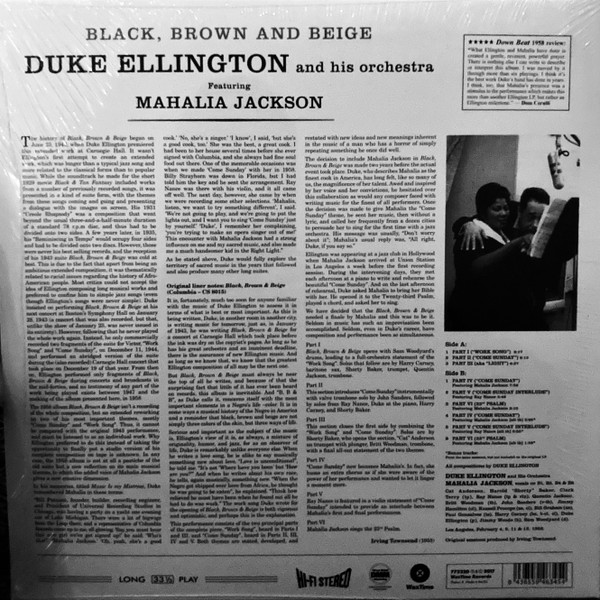 Duke Ellington And His Orchestra Featuring Mahalia Jackson - Black, Brown And Beige | WaxTime (772220) - 2