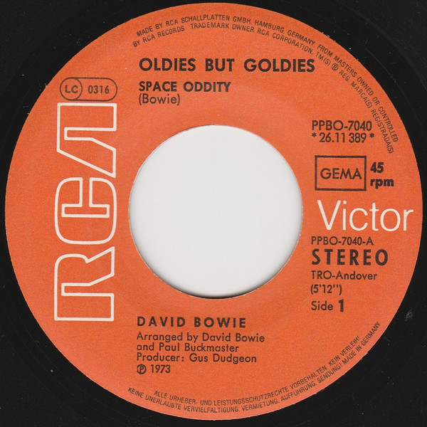 David Bowie - Space Oddity | RCA (PPBO - 7040) - 3