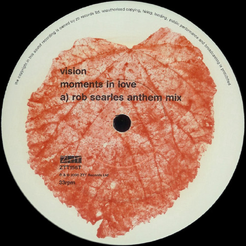 Vision - Moments In Love (Rob Searles Anthem Mix) | ZTT (ZTT156T) - 3