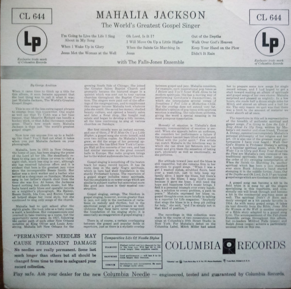 Mahalia Jackson - The World's Greatest Gospel Singer | Columbia (CL 644) - 2 Mahalia Jackson - The World's Greatest Gospel Singer | Columbia (CL 644) - 2