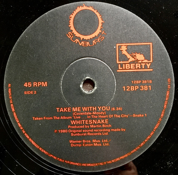 Whitesnake - Ain't No Love In The Heart Of The City | Liberty (12 BP 381) - 4