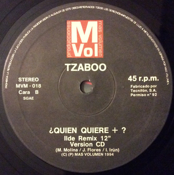 Tzaboo - ¿Quien Quiere + ? | Producciones Más Volumen (MVM 018) - 4