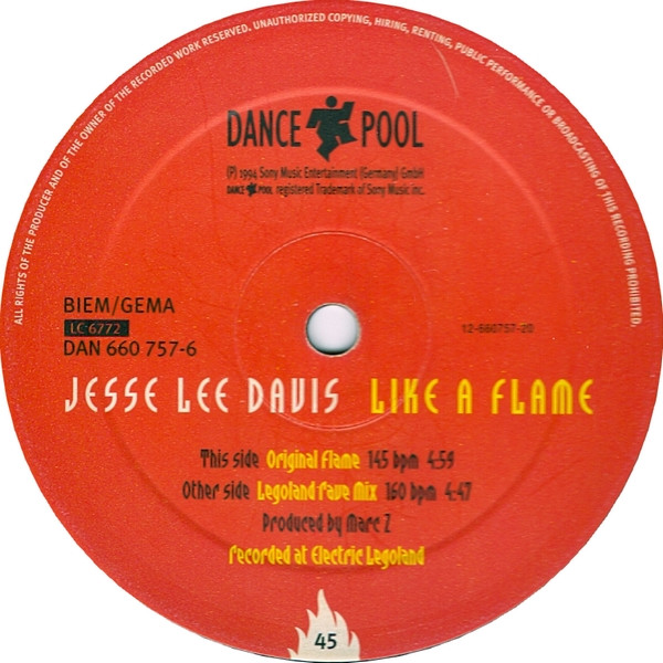 Jesse Lee Davis - Like A Flame | Dance Pool (DAN 660757 6) - 3 Jesse Lee Davis - Like A Flame | Dance Pool (DAN 660757 6) - 3