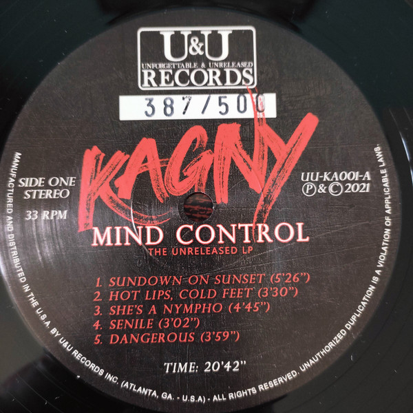 Kagny & The Dirty Rats - Mind Control: The Unreleased LP | Unforgettable & Unreleased Records (UU-KA001) - 3 Kagny & The Dirty Rats - Mind Control: The Unreleased LP | Unforgettable & Unreleased Records (UU-KA001) - 3