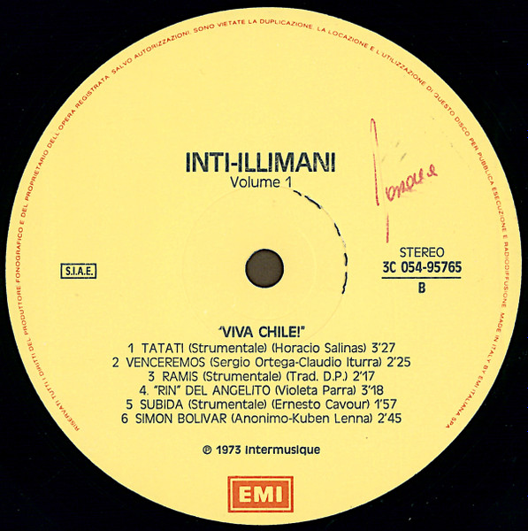 Inti Illimani - Viva Chile! | EMI (3C 054-95765) - 4 Inti Illimani - Viva Chile! | EMI (3C 054-95765) - 4