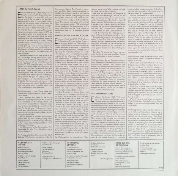Philip Glass - The Photographer | Epic (EPC 25480) - 4