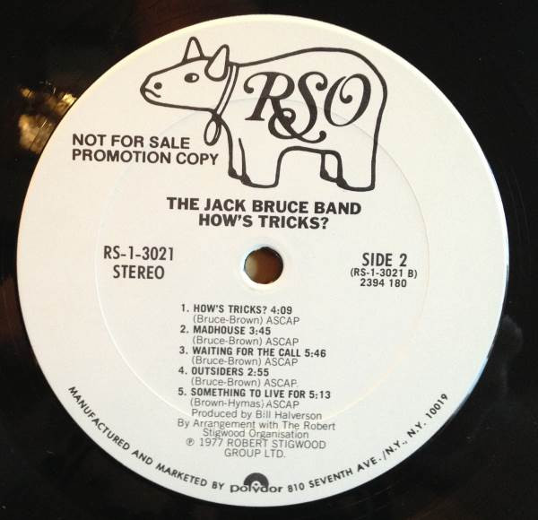 The Jack Bruce Band - How's Tricks | RSO (RS-1-3021) - 4