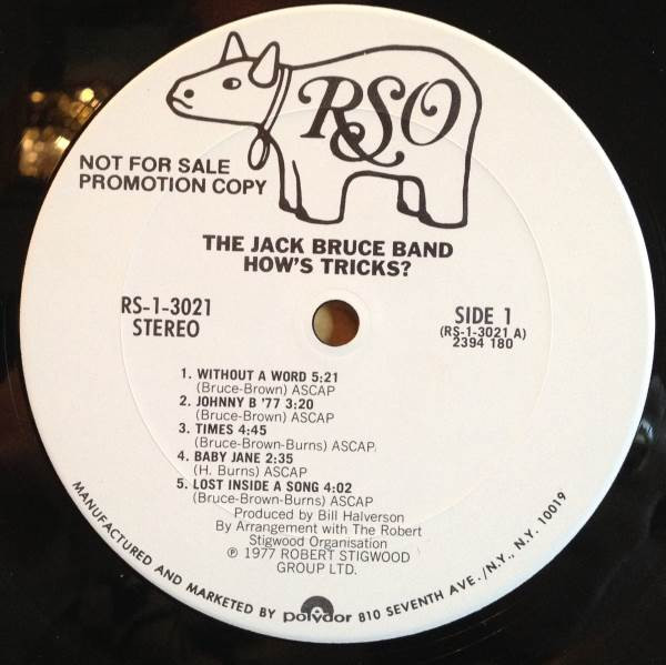 The Jack Bruce Band - How's Tricks | RSO (RS-1-3021) - 3
