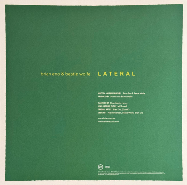 Brian Eno & Beatie Wolfe - Lateral | Verve Records (00602478081651) - 3 Brian Eno & Beatie Wolfe - Lateral | Verve Records (00602478081651) - 3